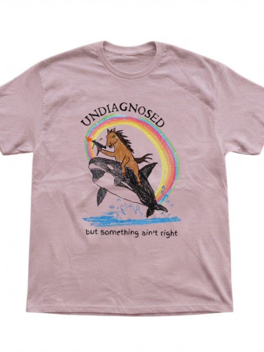 Undiagnosed Horse Riding Orca Graphic Gildan T-Shirt